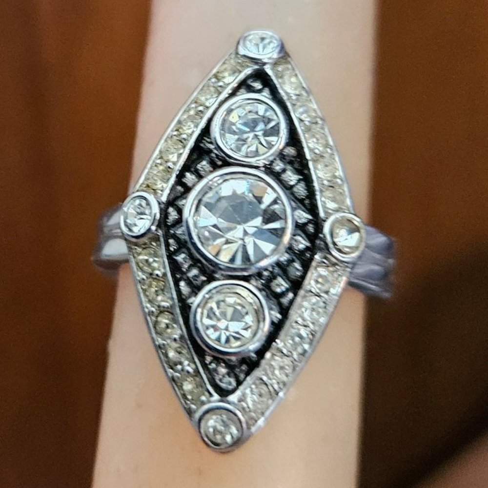 Silver cocktail ring